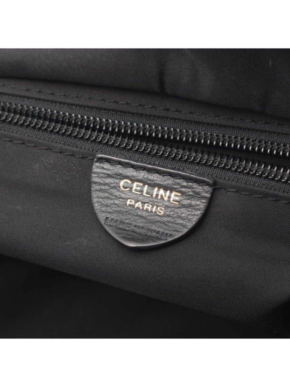 Celine Seri Handbag Sa Ninelelogo Black Nylon Leather - Picture 4 of 9
